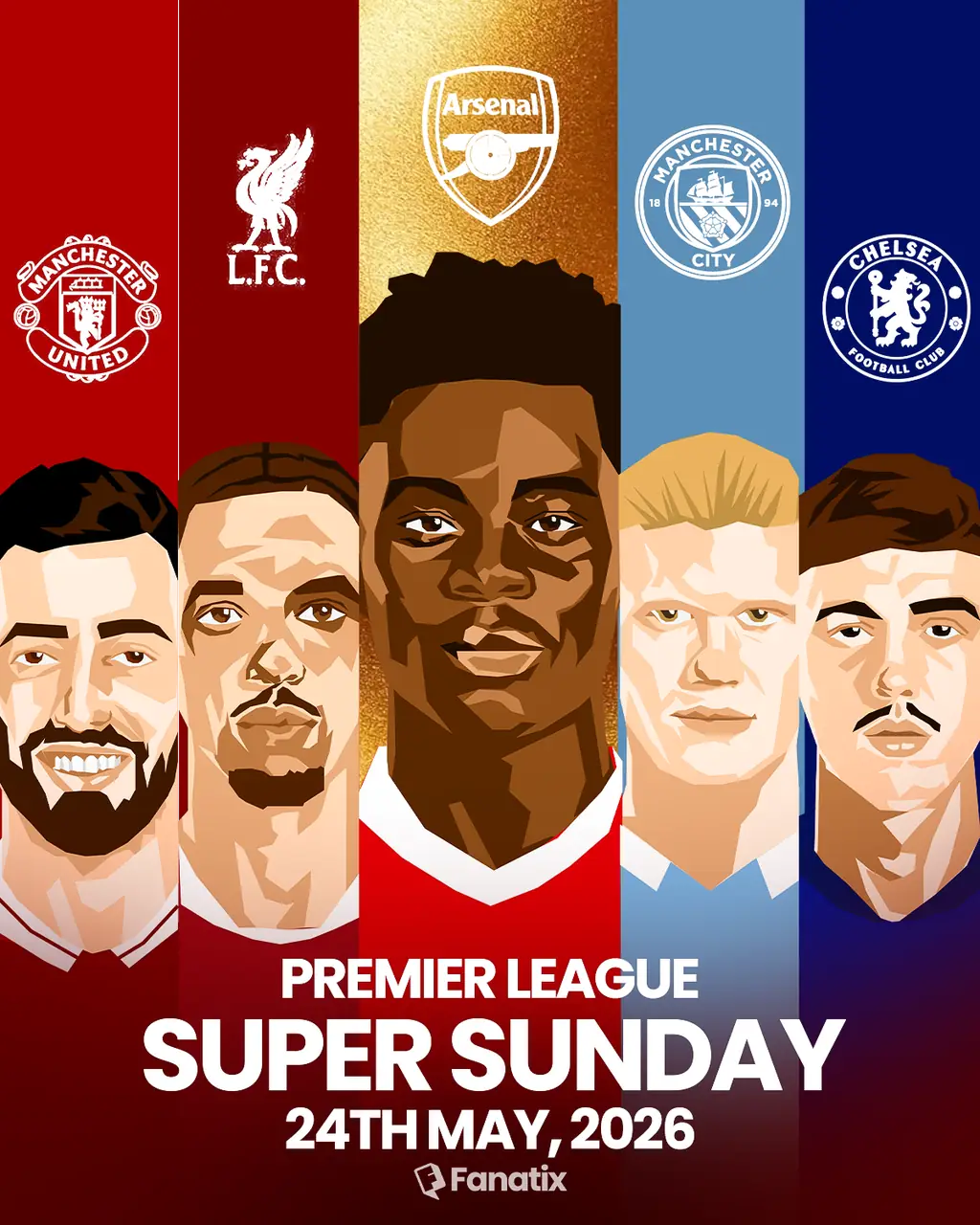 Fanatix Super Sunday illustration of Premier League players
